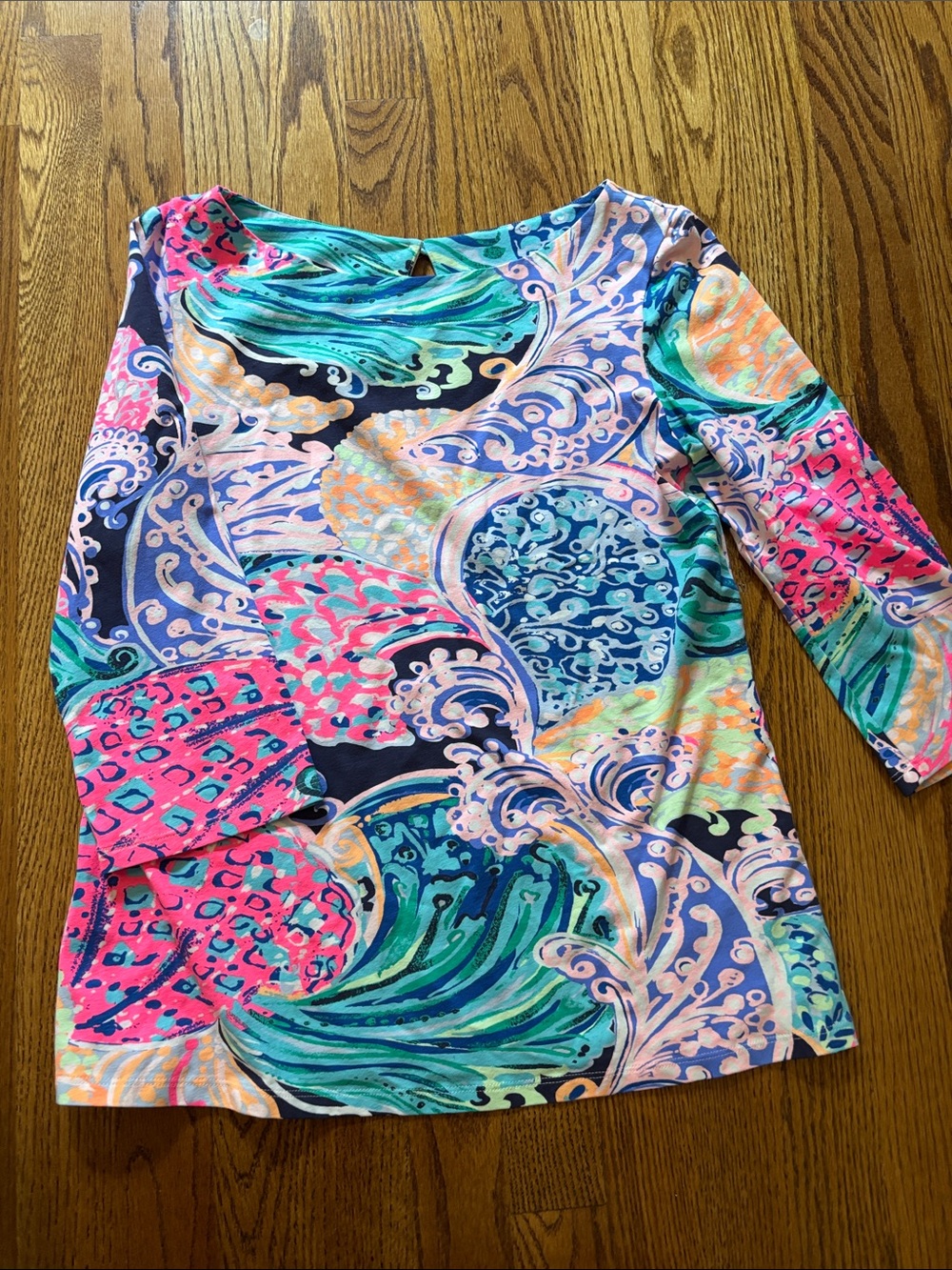Lilly Pulitzer Multi-Color Boatneck Long Sleeve Top
